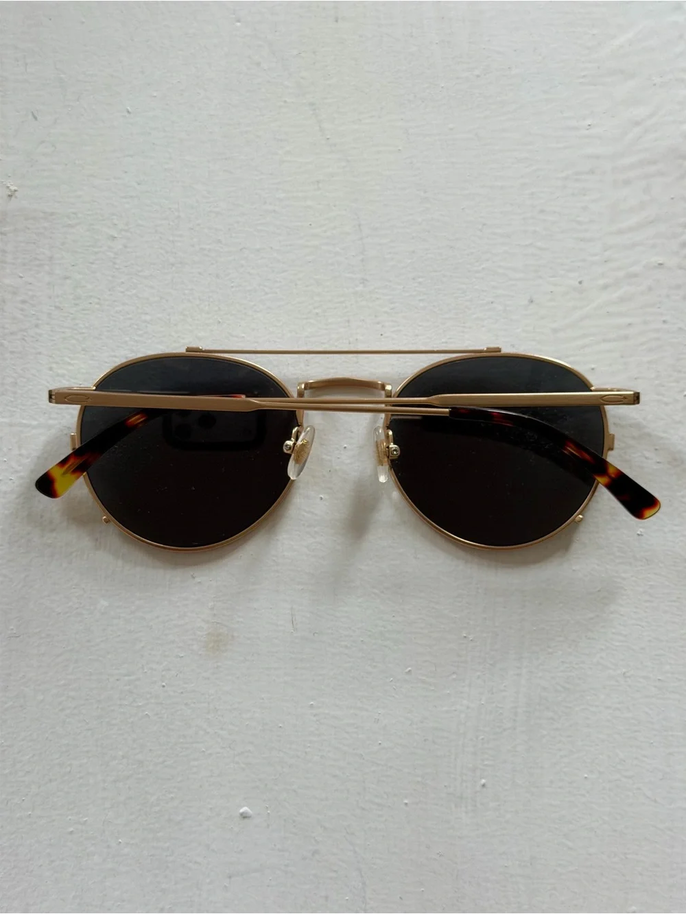 Crap Eyewear Gold Frame Sunglasses with Black Lenses